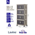 obido Lavine Fold&go 4'lü Portatif Organizer Tekerlekli Dolap Çok Amaçlı Kapaklı Katlanır ”toprak”
