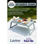 obido Lavine Fold&Go Katlanır Sehpa ”Mavi” Tablet - Bilgisayar Sehpası Yatak Üstü Kahvaltı Masası