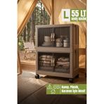 obido Lavine (LARGE) 2 Katlı Katlanır Kamp Dolabı L Size 55lt Portatif Dolap Organizer Tekerlekli