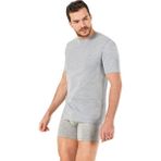 Obje Erkek Gri Melanj Sıfır Yaka Yarım Kol Tişört - Gri - Melanj - 2XL