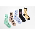 Obje Unisex Yeşil Zemin Kedi Desen 5'li Çorap - 36 - 40