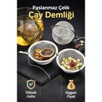 obrigado Paslanmaz Çelik Top Çay Süzgeci Bitki Çayı, Yeşil Çay ve Siyah Çay İçin İnce Gözenekli süzgeç