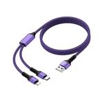 Ocbuo Yıldırım/Tip C Bağlantı Noktalı 2'si 1 Arada Hızlı Çoklu USB Şarj Kablosu, 4ft Naylon Örgülü USB'den USB'ye ve Yıldırım Kablosu/IOS/Android Cihazlar için iPhone 16 15 14 13 Pro Max, iPad, Samsung,