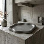Oceal Minimal Gri Dekoratif Tabak | Modern Dekoratif Kase | Masa Üstü Aksesuar