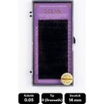Ocean 0.05D Dramatik Kıvrım 14 mm Soft Eyelash Doğal Ipek Kirpik 16'lı - Siyah
