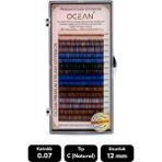 Ocean 0.07C Natural Kıvrım Renkli Mix Soft Eyelash Doğal Ipek Kirpik 16'lı - Siyah