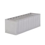 Ocean Home Textile 11x41.5x12 cm 10 Bölmeli Gri Balıksırtı Çekmece Düzenleyici