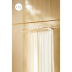 Ocean Home Textile 12'li Ahşap Destekli Ekru Renk Metal Elbise Kıyafet Askısı, Giysi Askısı 19.5x42x0.34