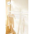 Ocean Home Textile 12'li Beyaz Renk Kumaş Kaplı Metal Bebek Giysi Askısı, Elbise Askısı 19.5x30x0.3