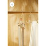 Ocean Home Textile 2 Adet 6 Kancalı Mat Beyaz Kauçuk Kaplamalı Metal Çok Amaçlı Kravat Kemer Aksesuar Askısı 14x7 cm