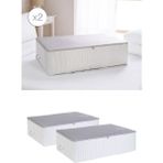 Ocean Home Textile 2 Adet Mega Boy Gri Stuff & Things Baza Altı Yastık Yorgan Kazak Hurcu, Hurç 74x46x22 cm