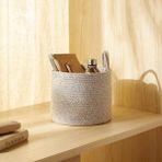 Ocean Home Textile 26x22 cm Bej Kırçıllı Pamuklu Halat Sepet