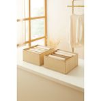 Ocean Home Textile 2'li 6 Bölmeli Bej Çekmece İçi Dolap Çamaşır Düzenleyici Katlanır Saklama Kutusu Organizer Set - 2 Adet - 28x28x13 cm