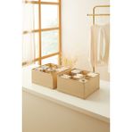 Ocean Home Textile 2'li 9 Bölmeli Petek Bej Çekmece İçi Dolap Çamaşır Düzenleyici Katlanır Saklama Kutusu Organizer Set - 2 Adet - 28 x 28 x 13 cm