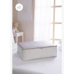 Ocean Home Textile 2Li Buyuk Boy Gri Cizgili Stuff Things Baza Alti Hurc Set 62 X 46 X 22 Cm