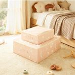 Ocean Home Textile 2'li Çocuk Odası Deniz Kızı Destekli Kutu Hurç Set 31 X 38 X 12 + 45 X 55 X 18 Cm Pembe
