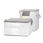 Ocean Home Textile 2'li Pvc Pencereli Stuff&Things Gri Çizgili Hurç Set