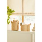 Ocean Home Textile 2'li Set Jüt Dolap İçi Çamaşır Çocuk Odası Oyuncak Düzenleyici Katlanır Saklama Sepeti Organizer - 1 Adet 24 x 17 x 14 + 1 Adet 20 x 20 cm - Açık Bej