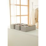 Ocean Home Textile 3 Adet 8 Bölmeli Gri Dolap Çekmece İçi Akordiyon Tipi Katlanır Çamaşır Düzenleyici Organizer - 17x41,5x12 cm