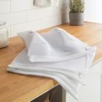 Ocean Home Textile 3 Adet Beyaz Fermuarlı Ayakkabı Çamaşır Yıkama Filesi Torbası 35x40 cm