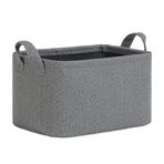 Ocean Home Textile 30x21x18 cm Antrasit Renk Dokulu Kumaş Sepet