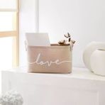 Ocean Home Textile 30x21x18 cm Bej Renk Love Sepet