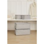 Ocean Home Textile 30x22x18 / 52x28x21 cm 4'lü Gri Balıksırtı 2 Adet Hurç Set