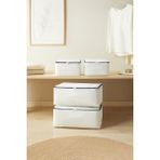 Ocean Home Textile 30x22x18 / 52x28x21 cm 4'lü Lacivert Fermuarlı Beyaz Renk Stuff Things Hurç Set