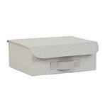 Ocean Home Textile 30x23x11 cm Çekmece İçi Gri Balıksırtı Kapaklı Kutu