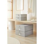 Ocean Home Textile 31x38x12 / 45x55x18 cm 4'lü Gri Balıksırtı Destekli 2 Adet Hurç Set