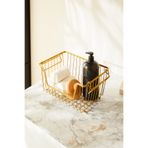 Ocean Home Textile 32x22x16 cm Altın Renk Metal Sepet