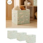 Ocean Home Textile 33x30x33 cm 3'lü Çocuk Odası Dinozor Kutu Set