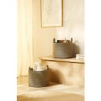 Ocean Home Textile 35x27 cm 2'li Siyah Kırçıllı Jüt Halat Sepet Set