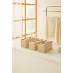 Ocean Home Textile 3'lü 6 Bölmeli Bej Çekmece Içi Dolap Çamaşır Düzenleyici Saklama Kutusu Organizer Set
