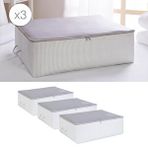 Ocean Home Textile 3'lü Büyük Boy Gri Renk Stuff ve Things Baza Altı Hurç Set