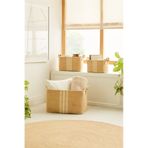 Ocean Home Textile 3'lü Çizgili Jüt Sepet Set