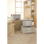 Ocean Home Textile 3'lü Pencereli Stuff&things Gri Çizgili, Yastık Yorgan Kazak Hurcu, Hurç - Açık Gri - 2 Adet 45 x 40 x 30 + 1 Adet 60 x 43 x 35 cm - 3 Adet