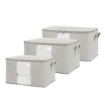 Ocean Home Textile 3'lü Pvc Pencereli Gri Balıksırtı Hurç Set