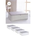 Ocean Home Textile 4 Adet Büyük Boy Gri Çizgili Baza Altı Yastık Yorgan Kazak Hurcu 62 x 46 x 22 cm