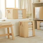 Ocean Home Textile 45x30x50 / 60x43x35 cm 2'li PVC Pencereli Bej Balıksırtı Hurç Set