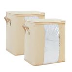 Ocean Home Textile 45x30x50 cm 2'li PVC Pencereli Bej Balıksırtı Hurç Set