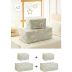 Ocean Home Textile 4'lü Çocuk Odası Dinozor Hurç Set 2 Adet 30 x 22 x 18 / 2 Adet 52 x 28 x 21 cm - Yeşil - 4 Adet