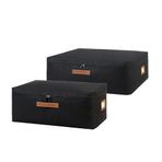 Ocean Home Textile 52x28x21 / 62x46x22 cm 2'li Siyah Renk Jüt Baza Altı Hurç Set