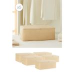 Ocean Home Textile 52x28x21 cm 5'li Orta Boy Bej Balıksırtı Hurç Set