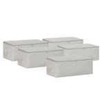 Ocean Home Textile 52x28x21 cm 5'li Orta Boy Gri Balıksırtı Hurç Set