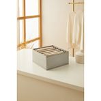 Ocean Home Textile 6 Bölmeli Gri Çekmece İçi Dolap Çamaşır Düzenleyici Katlanır Saklama Kutusu Organizer - 1 Adet - 28 x 28 x 13 cm