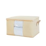 Ocean Home Textile 60x43x35 cm Büyük Boy PVC Pencereli Bej Balıksırtı Hurç