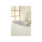 Ocean Home Textile 6'lı Gri Çekmece İçi Dolap Çamaşır Düzenleyici Çocuk Odası Katlanır Saklama Kutusu Organizer Set - 28x28x13 + 28x13x13 +14x14x13 - 2 Adet - Açık Gri