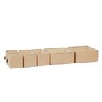 Ocean Home Textile 6'lı Jüt Keten Kumaş Çekmece İçi Düzenleyici Kutu 2 Adet 28 x 28 x 13/2 Adet 28 x 13 x 13/2 Adet 14 x 14 x 13 cm