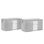 Ocean Home Textile 75x40x40 cm 2'li Mega Boy PVC Pencereli Gri Renk Kapitone Hurç Set